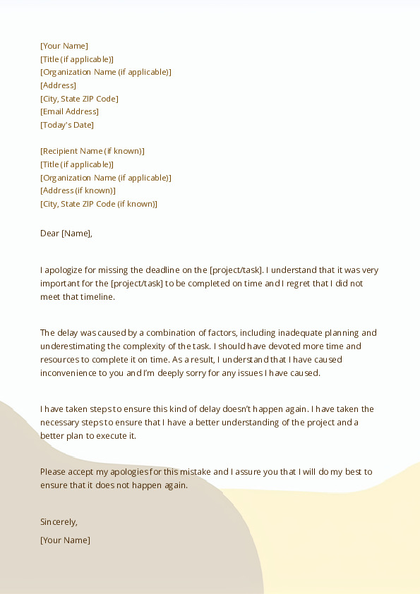 Apologize For a Missed Deadline