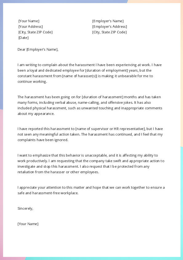 Complain About Harassment