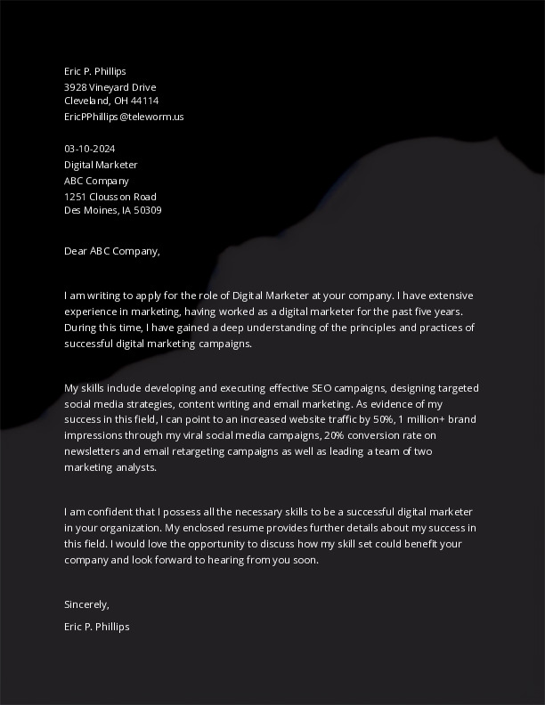 Cover Letter