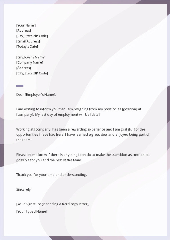 Resignation Letter 2